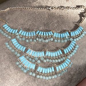 Vintage turquoise waterfall necklace